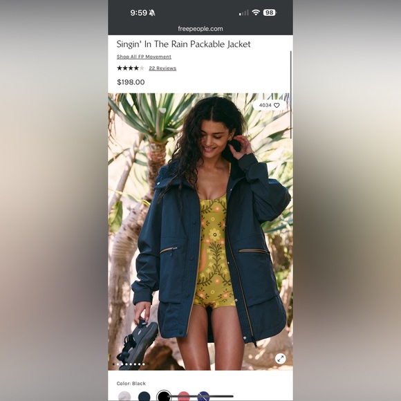 Free People Movement 🌧️ Singin' In The Rain Packable Jacket / Medium / Black ☔️ - Picture 4 of 4